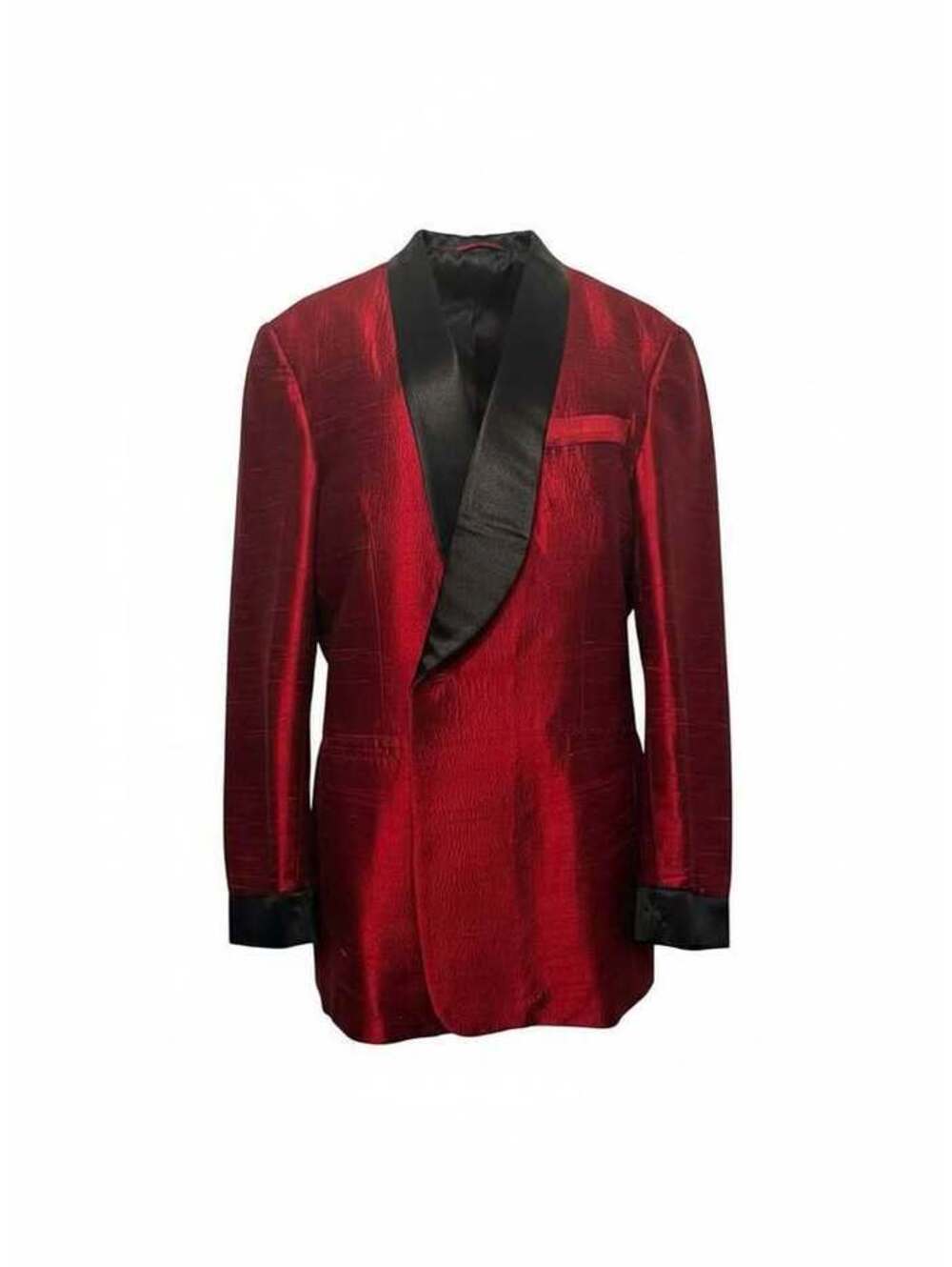 Maggie Barry Red Metallic Tuxedo Jacket